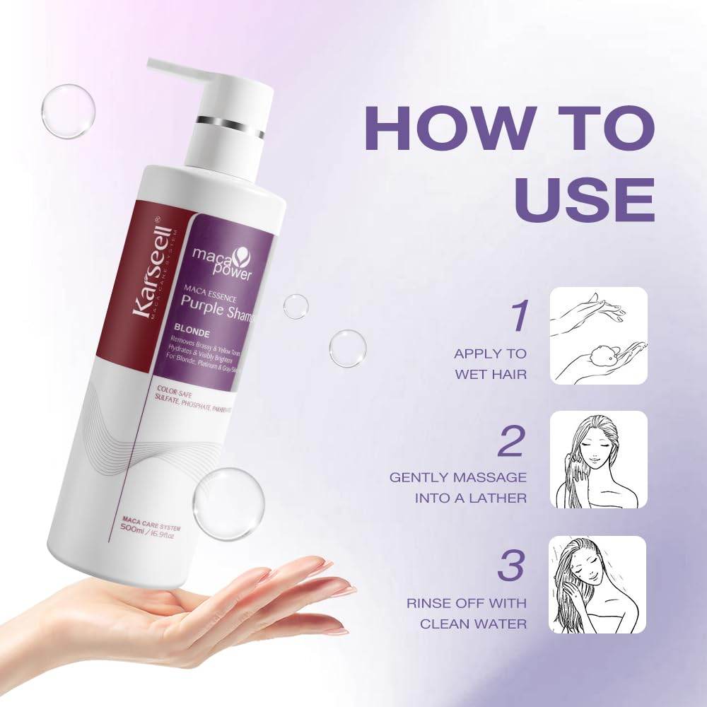 Karseell Purple Shampoo For Dry Damaged & All Hair Types - 500ml - Karseell Pakistan