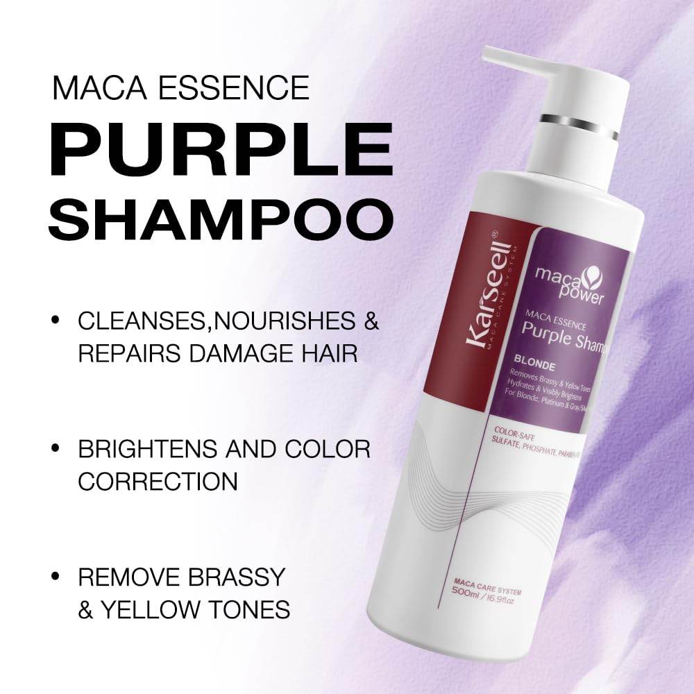 Karseell Purple Shampoo For Dry Damaged & All Hair Types - 500ml - Karseell Pakistan