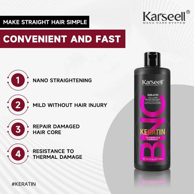 Karseell BNC Keratin Straightening Hair Treatment For Dry Damaged & All Hair Types - 500ml - Karseell Pakistan