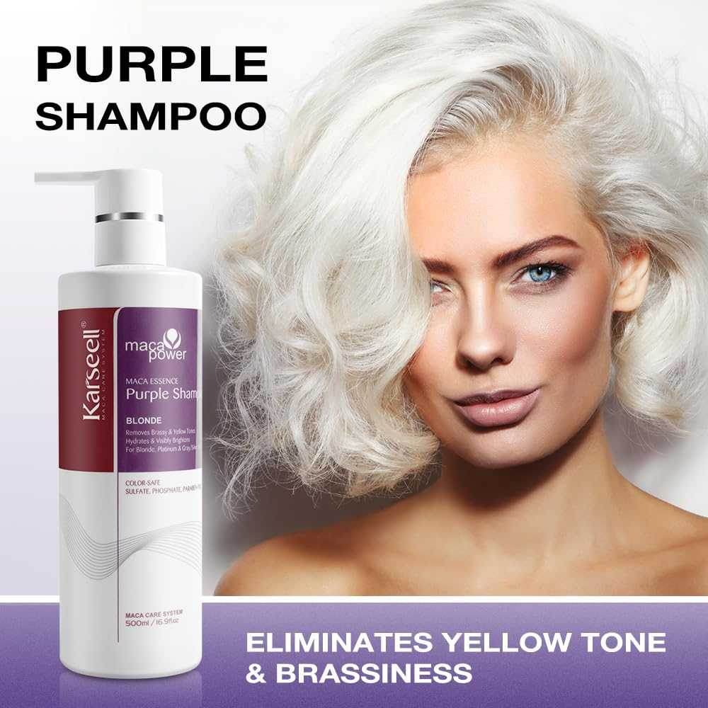Karseell Purple Shampoo For Dry Damaged & All Hair Types - 500ml - Karseell Pakistan